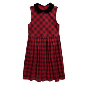 Polo Ralph Lauren NWOT Girls Buffalo Check Stretch Ponte Dress Holiday Christmas